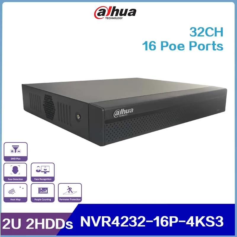 Dahua Ʈ Ʈũ   NVR4232-16P-4KS3, 32CH 1U 16PoE 2HDD, ǰ